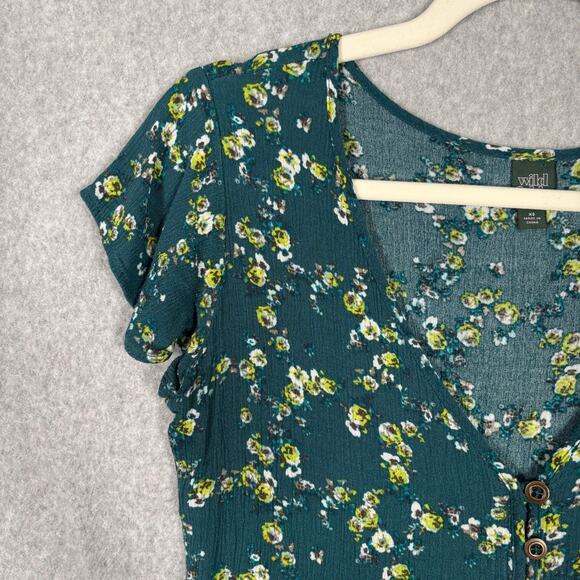 Wild Fable Dress XS Floral Gauzey Tiered Skater Y2K Babydoll Cottage Farmhouse - Picture 5 of 13